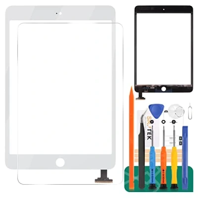 Immagine di Schermo di ricambio per iPad Mini 1 2 A1432, A1454, A1455, A1489, A1490, touch screen digitalizzatore in vetro con gruppo cavo flessibile chip IC(nessuna funzione impronte digitali)(bianco)
