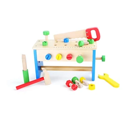 Immagine di 10052 Cassetta e banco degli attrezzi 2 in 1 small foot, legno colorato, promuove le capacità motorie, a partire da 3 anni