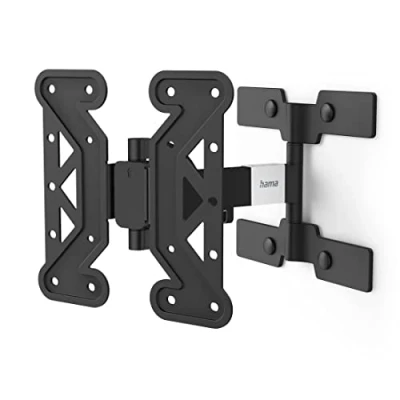 Immagine di Hama Supporto da parete per TV orientabile, sottile (19 48 pollici), fino a 25 kg, max. VESA 200 x 200, 1 braccio, con tassello e sagoma di foratura, colore: Nero