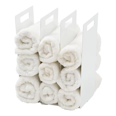 Immagine di Yamazaki Home Tower Set di 2 organizer per asciugamani ad incastro, colore: Bianco