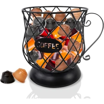 Immagine di QUTHZZHY Cestello porta caffè e capsule multiple portaoggetti, cestini da cucina, Accessori, perfetto, Grande capacità