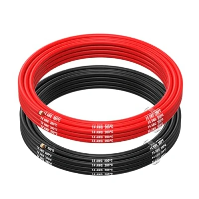 Immagine di MMOBIEL 14 AWG Cavo Elettrico Silicone Gauge (2,08mm²) in Rame Stagnato 2 Fili Separati Rosso e Nero Ciascuno 2,5m / 8.2ft per RC, Droni, Stampanti 3D, Batterie, Cavi Oratori, Strisce LED