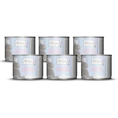 Immagine di MjAMjAM cibo umido premium per gatti tacchino sbollentato con abbondante salmone in salsa, confezione da 6 (6 x 185 g), senza cereali carne extra