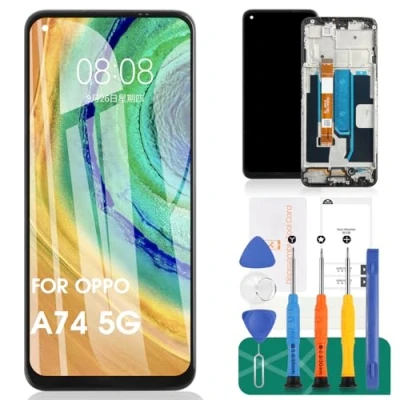 Immagine di per Oppo A74 5G Display LCD A54 Sostituzione dello Schermo Touch Screen CPH2197 Gruppo digitalizzatore CPH2195 Kit di Riparazione (Nero con Cornice)