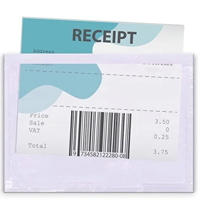 Immagine di Triplast 500 Buste portadocumenti in formato A7 (95 x 125 mm) plastica trasparente con chiusura adesiva Attacca fatture, liste di imballaggio e note consegna ai pacchi