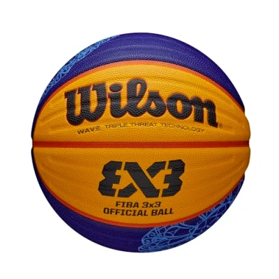 Immagine di Wilson, Pallone da basket FIBA 3x3 Game, Misura 6, Blu/Giallo, Gomma, Uso all&#039;interno e all&#039;esterno, WTB0533XB
