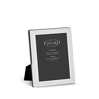 Immagine di Edzard cornice per foto Nardo, placcata in argento pregiato, antiossidante, 10 x 15 cm, inclusi 2 appendini