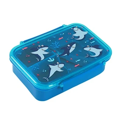 Immagine di IDRINK® Lunch box con divisorio, forchetta e cucchiaio 18.5 x 13.4 6 cm (SHARK)