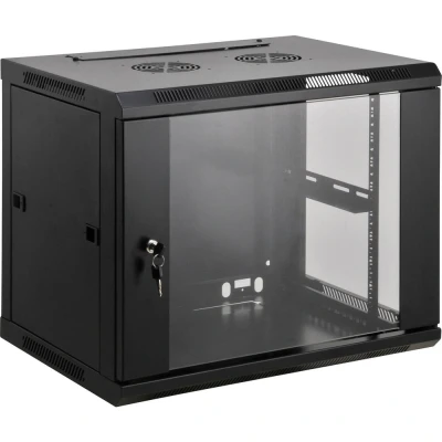 Immagine di Intellinet 711739 Armadio rack di rete da 19 (L x A P) 600 370 450 mm 6 U Nero (RAL 9005)