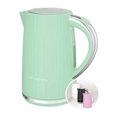 Immagine di Russell Hobbs Bollitore Elettrico Eden Pistacchio (capacità 1,7L,apertura a pressione, beccuccio Perfect Pour, filtro lavabile rimovibile, interruttore illuminato, dettagli cromati,2400W)27360 70.