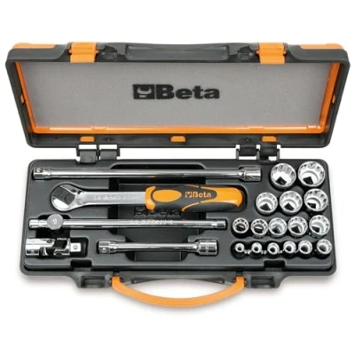 Immagine di Beta 910B/C16 Assortimento di 16 chiavi a bussola poligonali e 5 accessori in cassetta lamiera