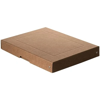 Immagine di Falken PureBox Nature. Made in Germany. 40 mm di altezza, DIN A4. scatola portaoggetti con coperchio cartone resistente, confezione regalo vegana, multiuso