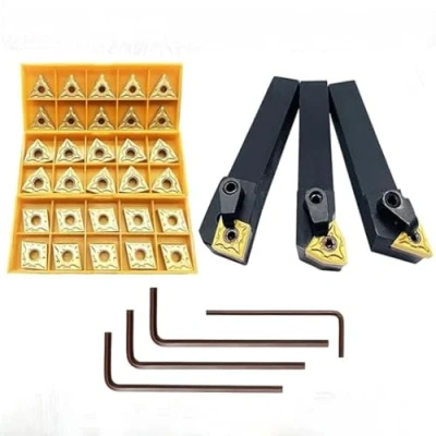 Immagine di ASZLBYM 5/8&quot; 36 pezzi per tornitura esterna tornio CNC indicizzabile, abito MTJNR1616H16 + MWLNR1616H08 MCLNR1616H12 con TNMG 331,WNMG431,CNMG431 Inserti di in metallo duro.