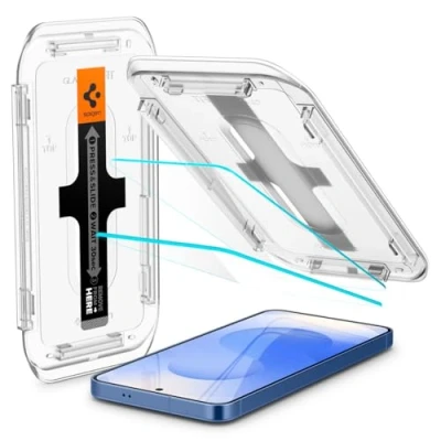 Immagine di Spigen Glas.tR EZ Fit Vetro Temperato compatibile con Samsung Galaxy S24, 2 Pezzi, Installazione Facile, Cristallino, Durezza 9H Pellicola prottetiva