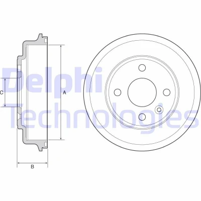 Immagine di DELPHI BF554 Freni a Tamburo senza anello sensore ABS, cuscinetto ruota, supporto 244