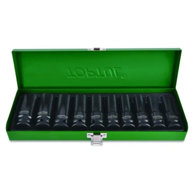Immagine di Set di prese ad impatto TOPTUL 1/2&#039; 10 Stk10 11 12 13 14 17 19 21 22 24 mm lang