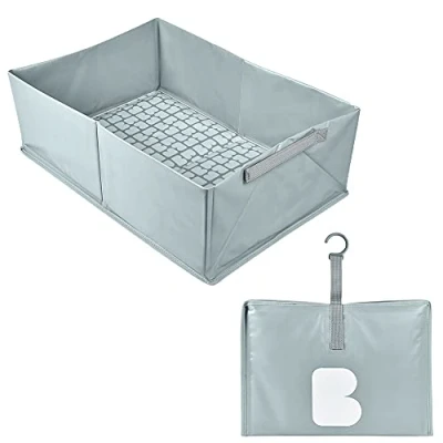 Immagine di BÉABA , vasca da bagno pieghevole per bambini, ultra compatta, elegante e alla moda, pratica, spazio minimo, facile usare, pop up Camele&#039;o, blu, compatibile con Béaba Transato
