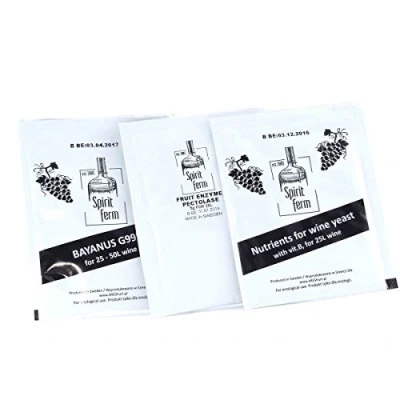 Immagine di Lievito di vino multiuso 10 g + nutriente pectolasi (enzima pectolitico) 5 per mosto fermentazione