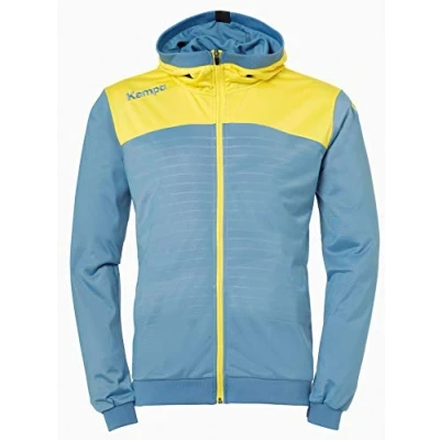 Immagine di Kempa Emotion 2.0 Hood Jacket, Felpa Uomo, Blu/Giallo Lime (Dove Blue/Lime Yellow), 4XL