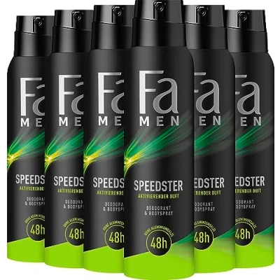 Immagine di FA Deodorante spray da 150 ml Men Speedster, confezione 6 scorte annuali, x