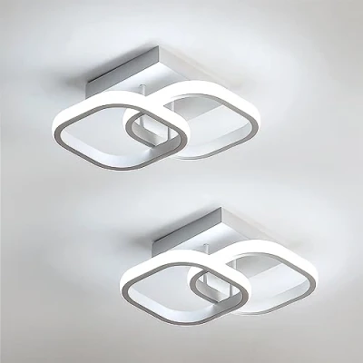 Immagine di Comely 2 Pacchi Plafoniere a LED Moderne, 24W 2700LM Lampada da Soffitto Quadrata Piccola Bianco Freddo 6500K Apparecchi di Illuminazione per Interni Camera Letto Corridoio
