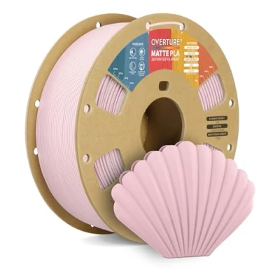 Immagine di OVERTURE Filamento Matte PLA 1.75mm, 1kg Bobina (2.2lbs) Opaco Filamenti per Stampante 3D, Neatly Wound Precisione Dimensionale +/ 0.02 mm, Rosa Baby