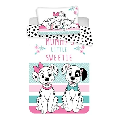 Immagine di Disney Copripiumino 101 dalmata 100% cotone, set da letto 100 x 135 cm, federa 40 60 cm