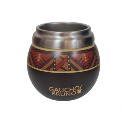 Immagine di Gaucho Bruno Mate termico in acciaio inossidabile per bere Yerba Facile da pulire Mantiene la temperatura della bevanda Design delizioso assomigliare ad una zucca naturale