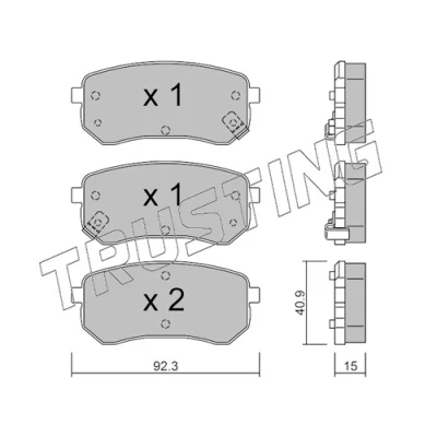 Immagine di TRUSTING 831.0 Kit pastiglie freno con segnalatore acustico usura HYUNDAI: i10 I, KIA: Picanto I