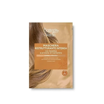 Immagine di Maschera ristrutturante intensa con Keratina e proteine di Cachemire azione rinforzante setificante (8 ml) capelli fragili agisce in 2 minuti