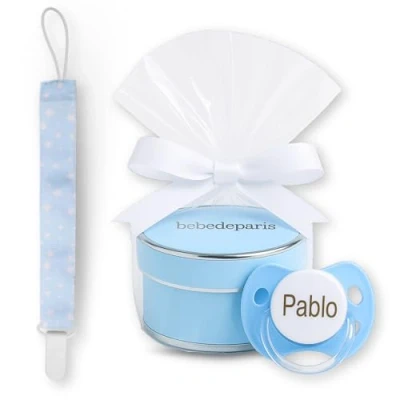Immagine di BebeDeParis Ciuccio per Bambini Personalizzato con Nome, Neonati 0 6 Mesi, Include Scatola Personalizzata, Senza BPA