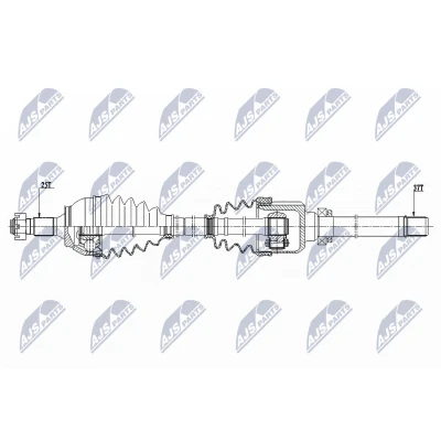 Immagine di NTY NPW CT 081 Albero motore / Semiasse Assale anteriore Dx 940, 349 CITROËN: C4 II Hatchback, PEUGEOT: 3008 I