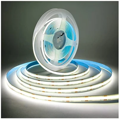 Immagine di Tesfish Striscia LED, COB Nastri LED DC 12V 5M 320 LEDs/M Totale 1600 LEDs Bianco 6000K Flessibile Super Luminosa Luci Strisce per Feste, Bancone, Scaffale, Decorazioni la casa