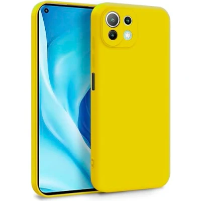 Immagine di MyGadget Cover per Xiaomi Mi 11 Lite 5G Custodia in Silicone Morbido a Doppio Strato Case con Protezione Fotocamera &amp; Fodera Interna Antigraffio Giallo