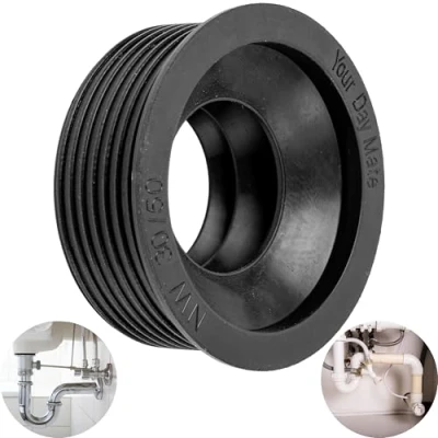 Immagine di Manicotto Sifone in Gomma, 1 pz, DN 30/50, Per Tubo di Scarico DN50 HT con Ø Interno 50 mm e Esterno da 1/4&quot; 28 32 mm, Guarnizione Lavello Gomma Attacco 55 Profonda 25