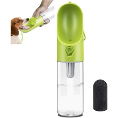 Immagine di PETKIT Eversweet Borraccia per Cani Portatile, One Touch Bottiglia da Viaggio Cani,Senza BPA,Antibatterico,Adatto Escursioni e Campeggio,400 ml(Verde)