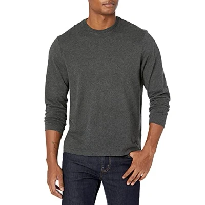 Immagine di Amazon Essentials T Shirt a Maniche Lunghe Regular Fit Uomo, Carbone Puntinato, S