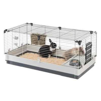 Immagine di FERPLAST Gabbia per conigli porcellini d&#039;India Accessori inclusi Apribile e componibile 120 x 60 h 50 CM Krolik, XL