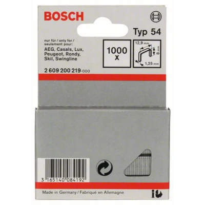 Immagine di Bosch Accessories 2609200219 Graffette filo piatto Tipo 54 1000 pz. Dimensioni (L x L) 8 mm 12.9