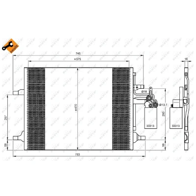 Immagine di NRF EASY FIT 35930 Condensatore con essiccatore, anello tenuta 18 13,7 Alluminio 575 VOLVO: XC70 II Station Wagon, XC60 I, S80