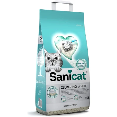 Immagine di Lettiera Sanicat White Clumping Fresco Cotone 10 l (ca. 8,6 kg)