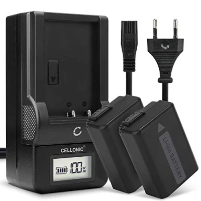 Immagine di CELLONIC 2X Batteria NP FW50 Compatibile con Sony A6000 Alpha 6000 A6300 A6400 A6500 A5100 A5000 A3000 A7 II 7 A7s A7R 1030mAh 7.2V 7.4V + Caricabatteria