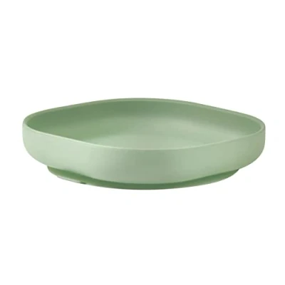 Immagine di BÉABA, Piatto Ventosa per Bambini, 100% silicone, materiale morbido e molto resistente, Attacca tavolo/seggiolone, Linguetta sollevare il piatto, Compatibile microonde, verde salvia