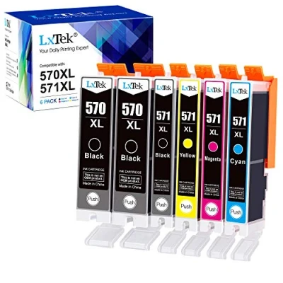 Immagine di LxTek 570XL 571XL Compatibile per Canon PGI 570 CLI 571 XL Cartucce d&#039;inchiostro Pixma MG5750 MG5751 MG5752 MG6850 MG6851 MG6852 TS5050 TS5051 (PGBK Nero Ciano Magenta Giallo, 6 Pack)
