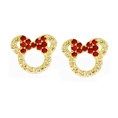Immagine di orecchini Kaguyo Minnie Mouse, a bottone in argento sterling 925 con ametista, blu e rosa, zirconi, per donne ragazze, regalo di compleanno (oro rosso)