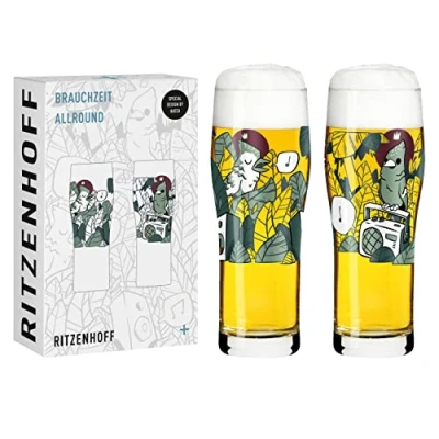 Immagine di Ritzenhoff 3781003 Bicchiere universale da 600 ml Serie N 3 2 pezzi con motivo coordinato Made in Germany