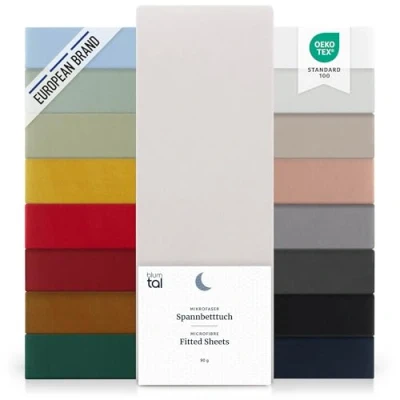 Immagine di Blumtal lenzuolo con angoli una piazza e mezza 140x200 cm sotto in microfibre certificato Oekotex lenzuola colore grigio luna
