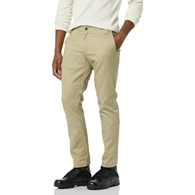 Immagine di Amazon Essentials Pantaloni da Lavoro Aderenti Elasticizzati Resistenti A Macchie E Pieghe Uomo, Marrone Kaki, 35W / 34L