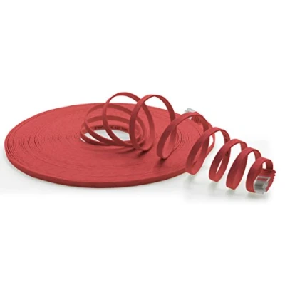 Immagine di 1aTTack.de 15m Cat6 piatto cavo di rete rosso 1 pezzo 1000 Mbit/s Gigabit LAN Flat Slim cavi Patch installazione