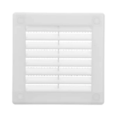 Immagine di Vent Systems Griglia di ventilazione quadrata piatta in plastica bianca da 7,6 x cm (dimensioni apertura), per prese d&#039;aria HVAC 10,2 complessive)